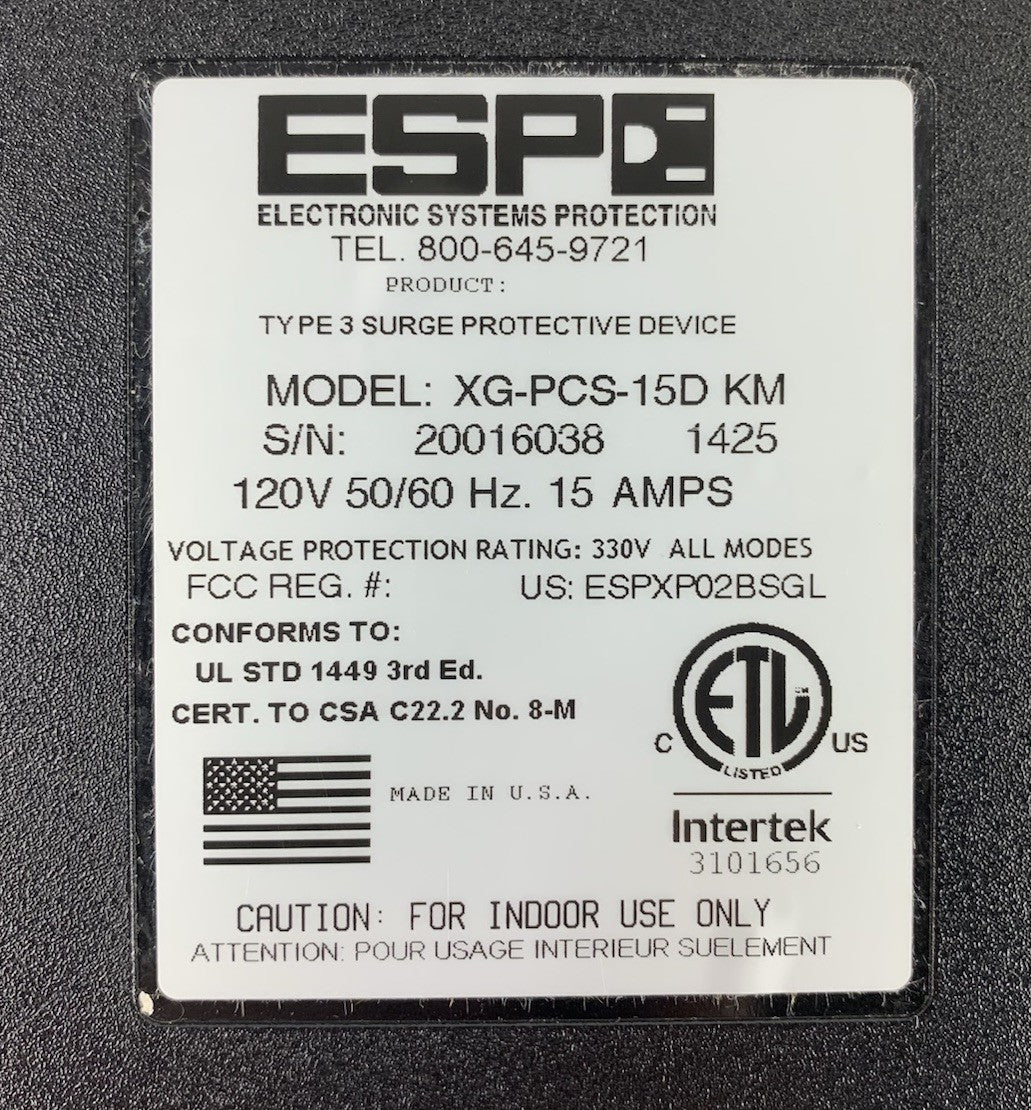 ESP XG-PCS-15D KM 120V 15A Surge Protector8