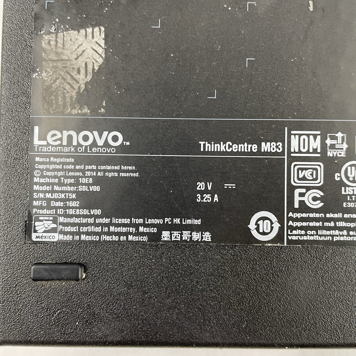 Lenovo ThinkCentre M83 Micro i5-4570T 2.90 GHz 8 GB RAM No SSD/OS/AC10