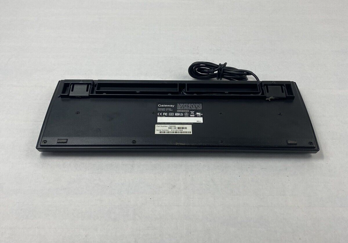 Black Gateway KU-0447 USB Wired PC Computer Keyboard Tested