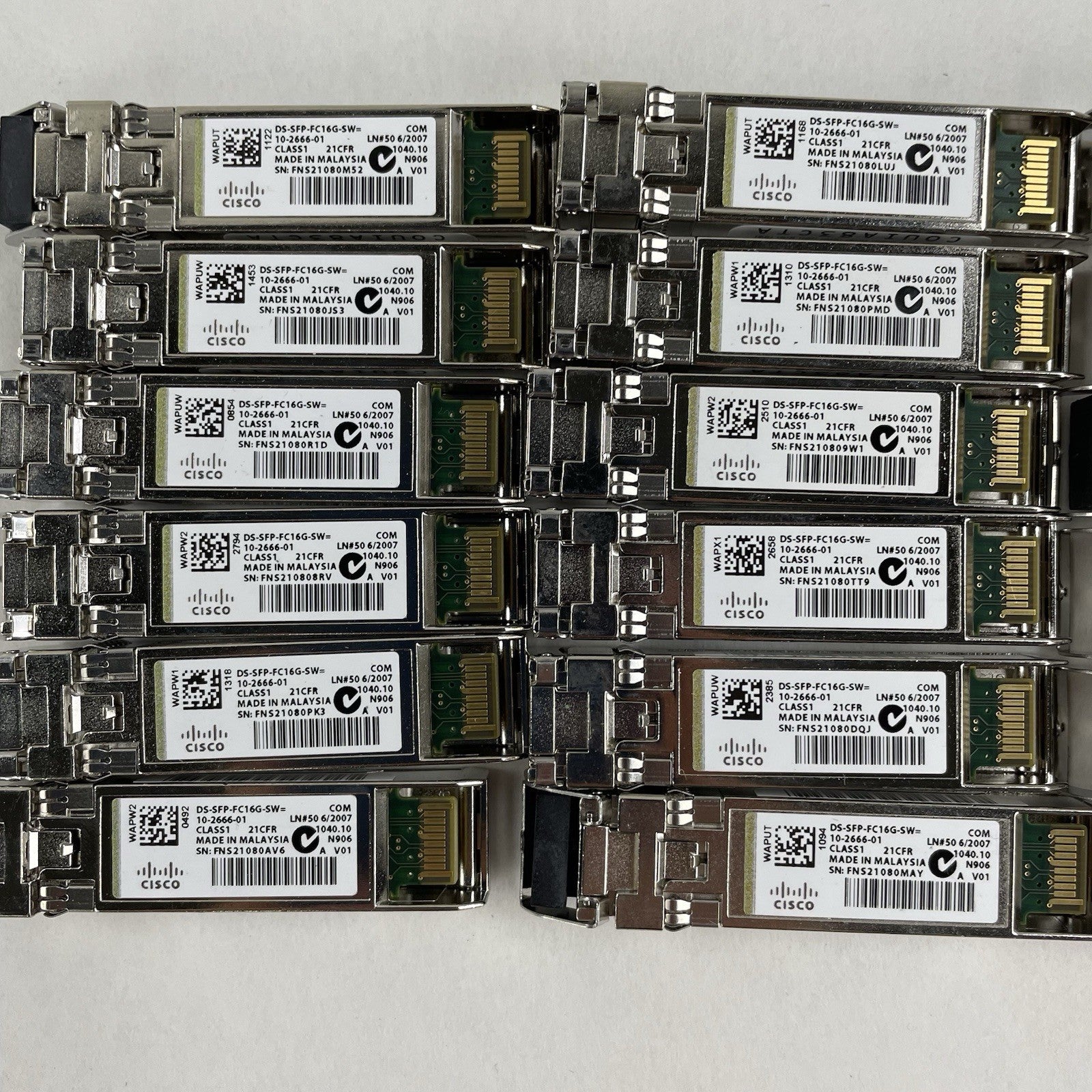DS-SFP-FC16G-SW Cisco 16 Gbps Fibre Channel SW SFP LC AK 10-2666-01 Lot of 24
