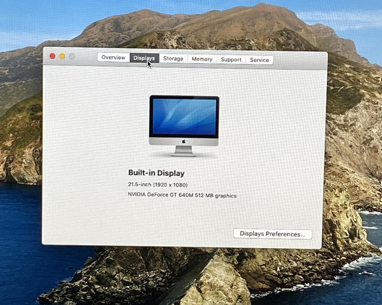 Apple A1418 iMac 21.5" 2012 2.7 GHz Core i5 8GB RAM 1TB HDD macOS 12.7.6