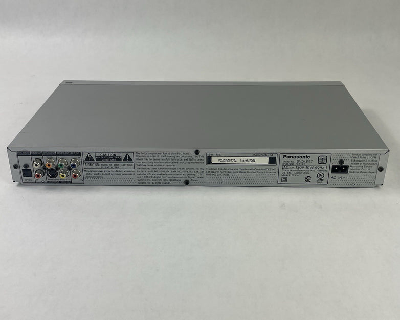 Panasonic DVD-S27 DVD CD Player in Silver No Cables No Remote