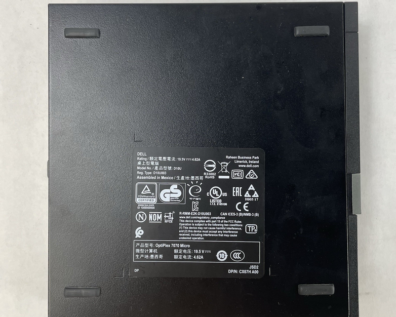 Dell Optiplex 7070 Micro i5-9500T 2.20 GHz 8 GB RAM W/AC No SSD/OS