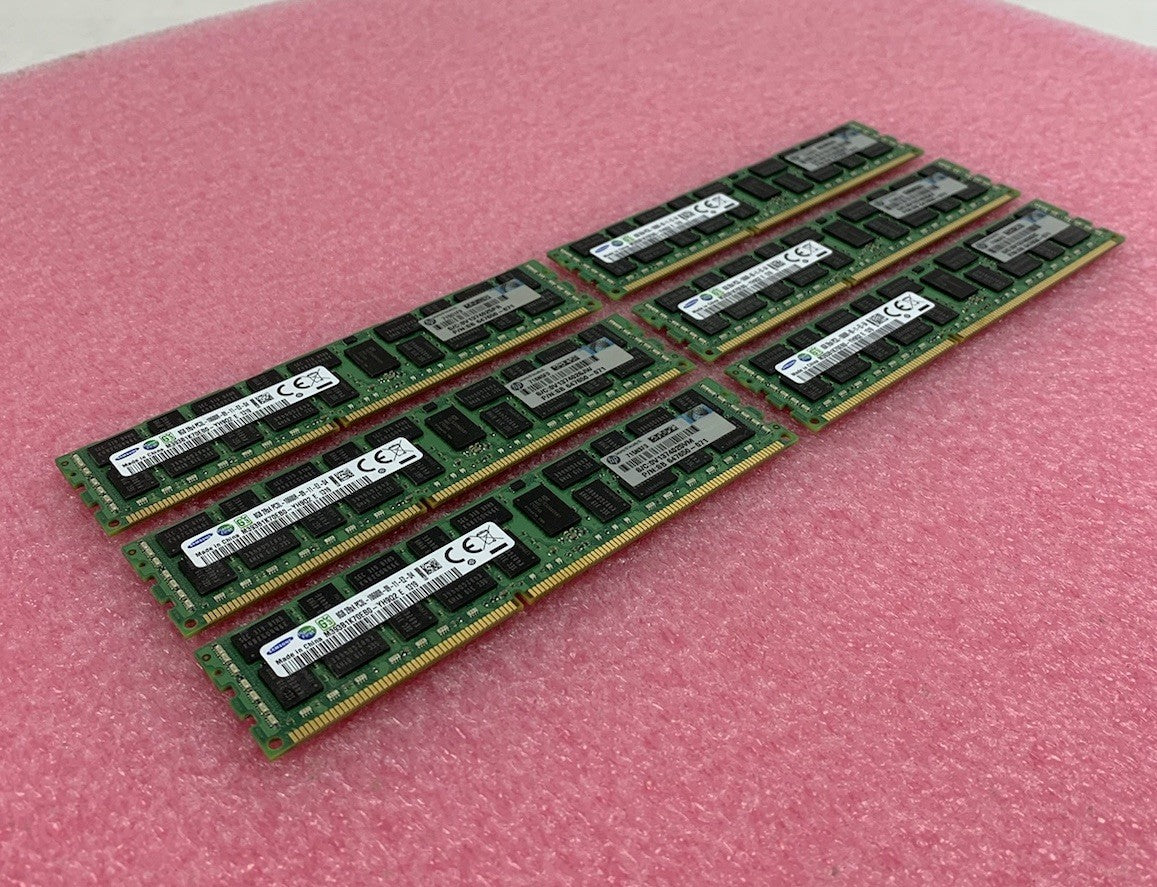 Samsung 8GB 2Rx4 PC3L-10600R-09-11-E2-D4 RAM Stick (Lot of 6)