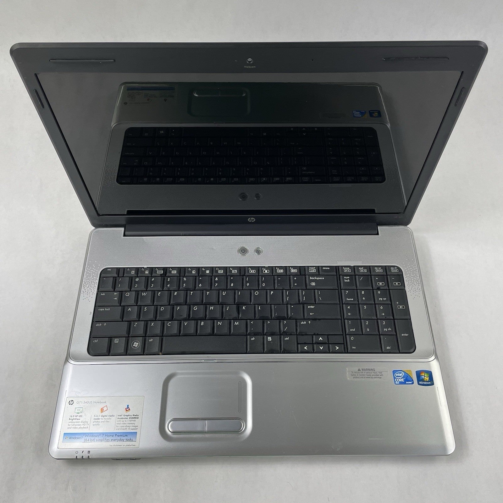 HP G71 NoteBook 16.9" Core 2 Duo t6600 2.20 GHz 4 GB RAM No SSD/OS/AC/Battery1