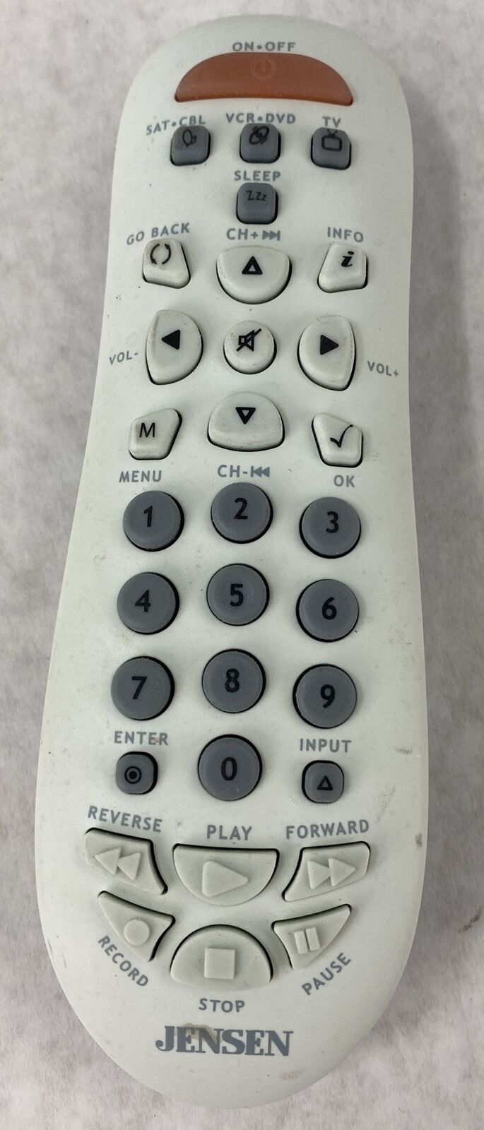 Jensen JER 422 Universal Remote Control Only MISSING BATTERY COVER