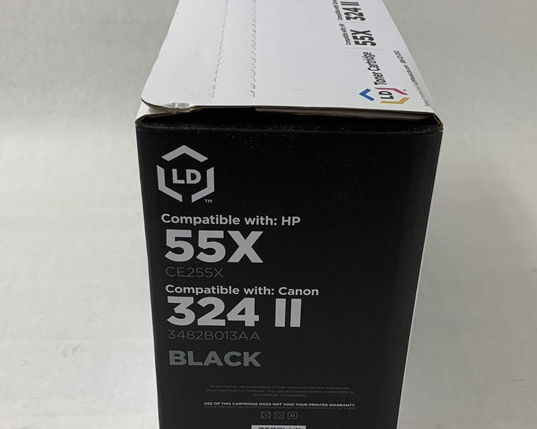 LD Toner Cartridge High Yield Black Compatible with HP 55X and Canon 324 II