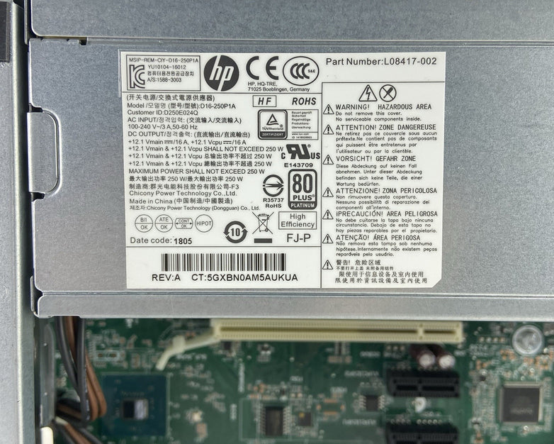 HP EliteDesk 800 G4 SFF Intel Core i5-8500 3GHz 16GB RAM No HDD/OS Bad M.2