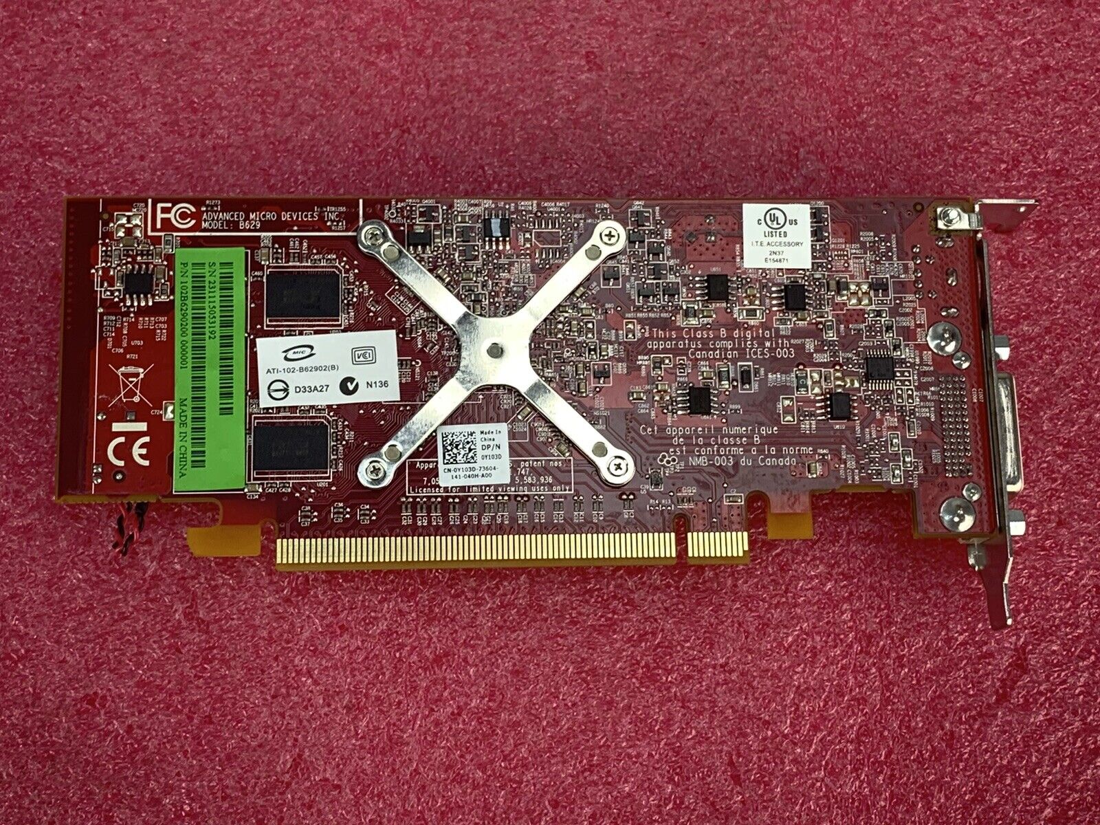 AMD ATI-102-B62902(B) RADEON GRAPHICS VIDEO CARD MODEL B629