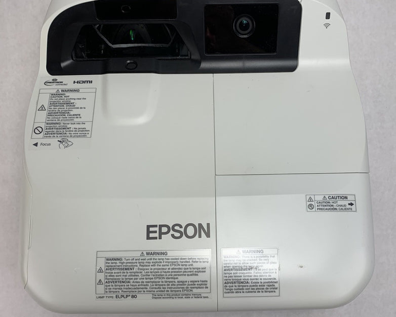 Epson BrightLink 595Wi H599A LCD Projector 654 Lamp Hours - No Remote