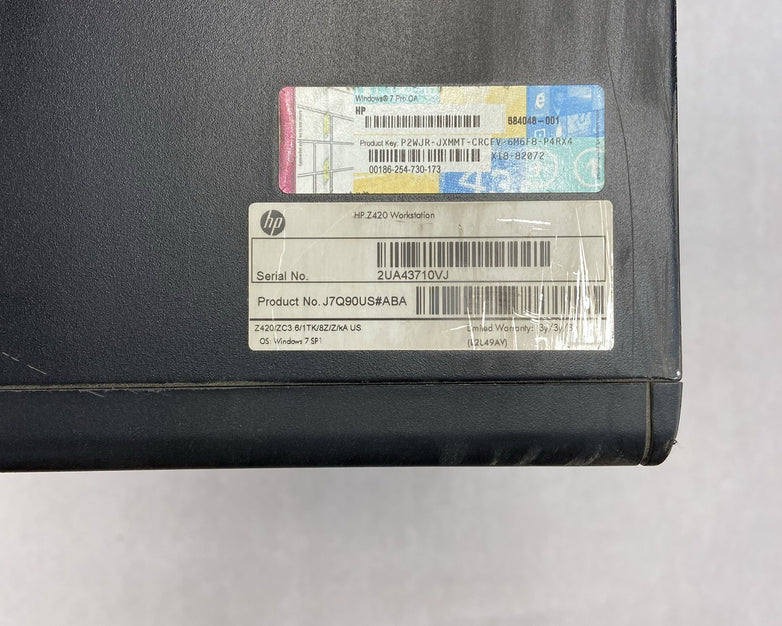 HP Z420 Workstation MT Intel Xeon E5-1620 3.6GHz 8GB RAM No HDDOS GeForce G3-63