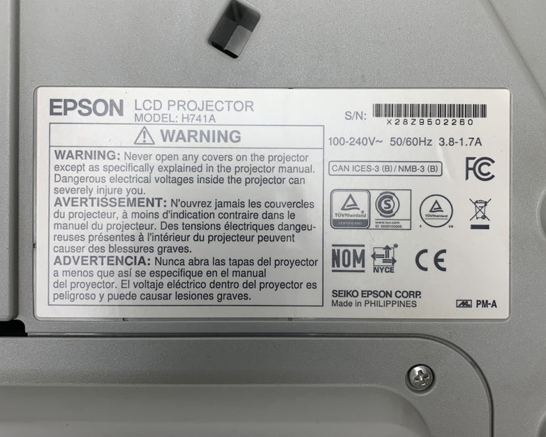 Epson H741A BrightLink 685Wi LCD Projector 5190 Lamp Hours - No Remote