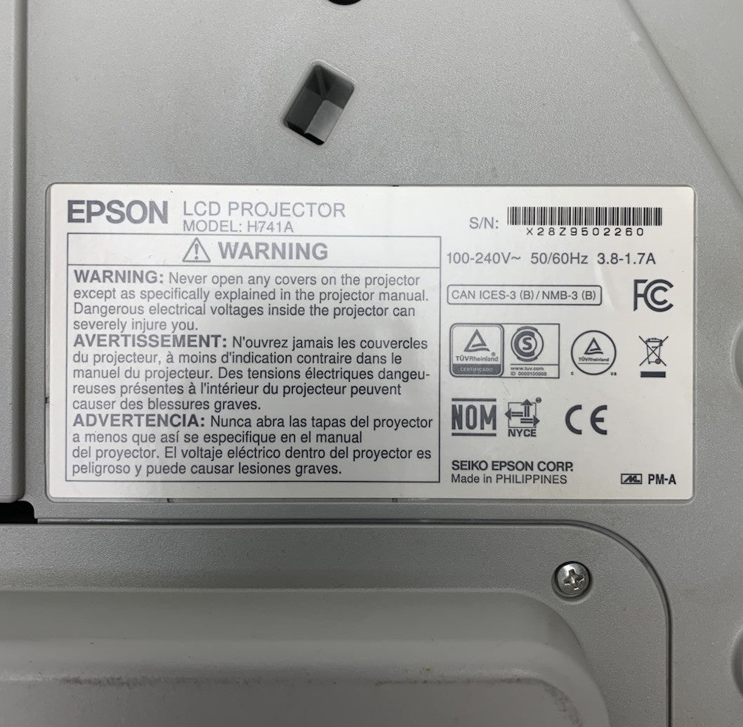 Epson H741A BrightLink 685Wi LCD Projector 5190 Lamp Hours - No Remote7