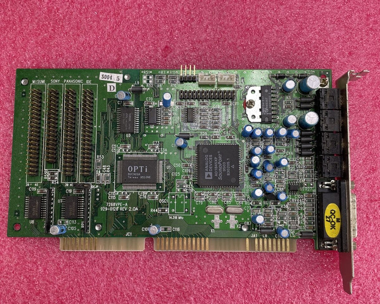 Analog Devices AD1845XP OPTI 7268VPE-A 929-0128 ISA Audio Card