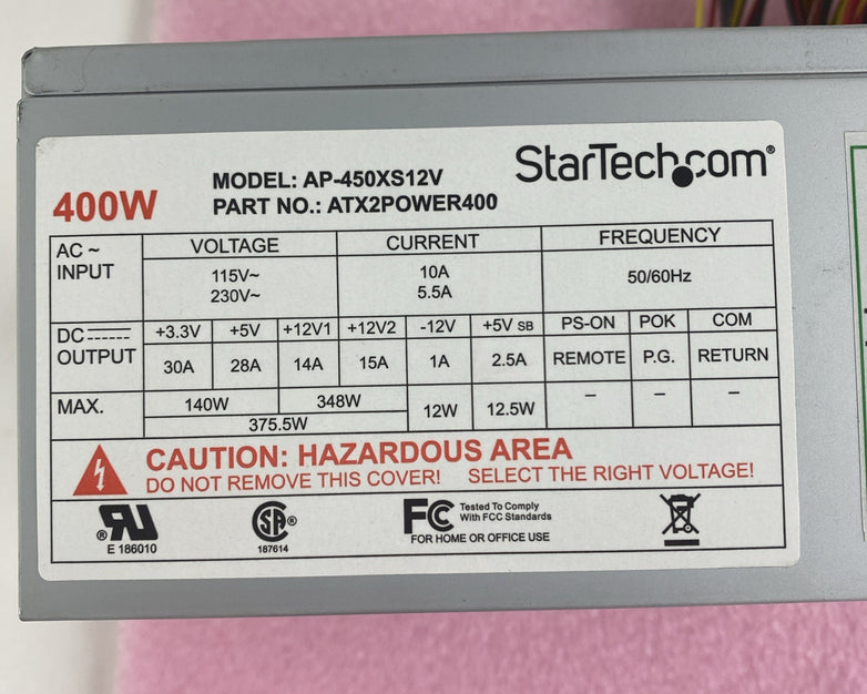 Startech AP-450XS12V ATX2PW400PRO Power Supply