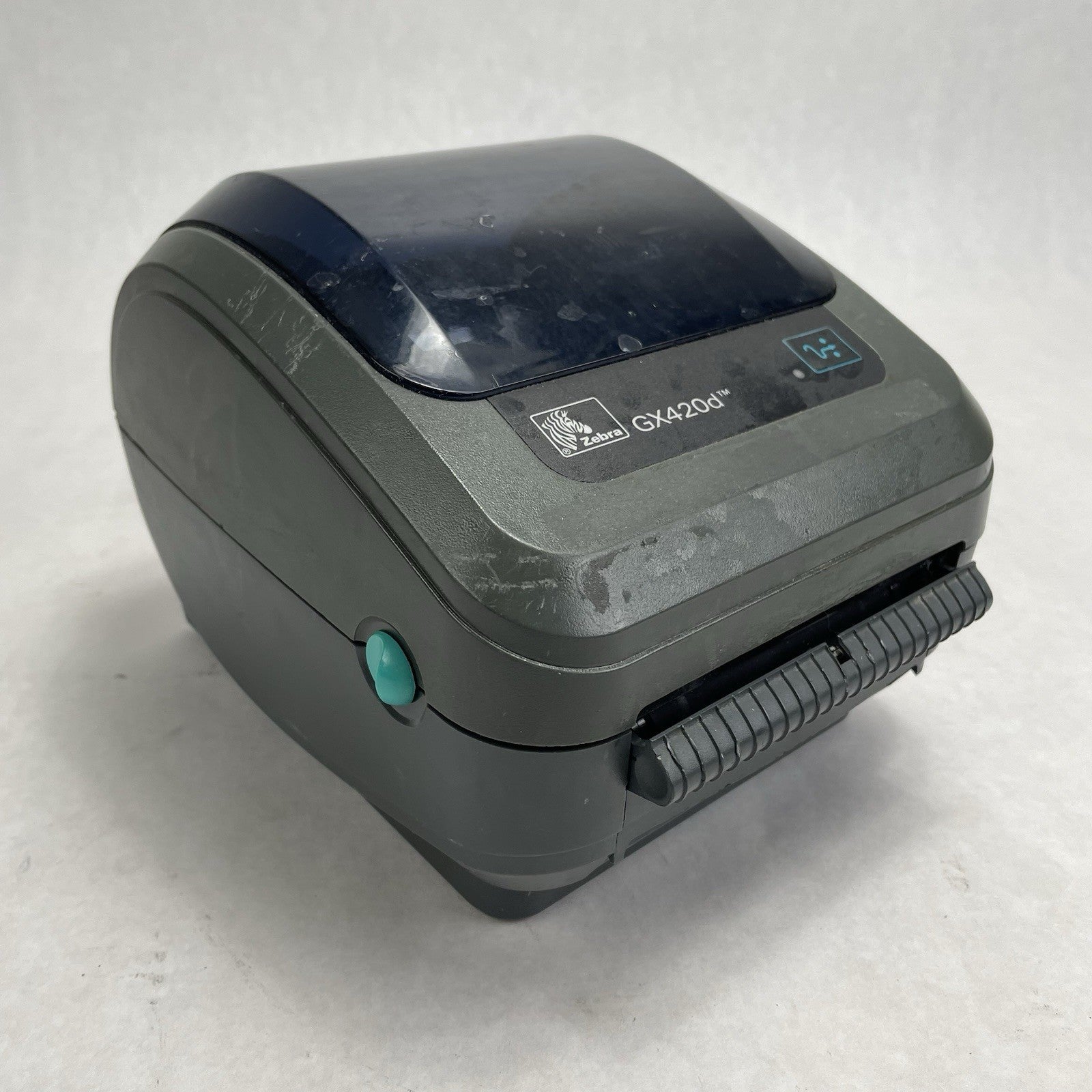 Zebra GX420t USB Thermal Transfer Label Printer Tested Missing Back Panel