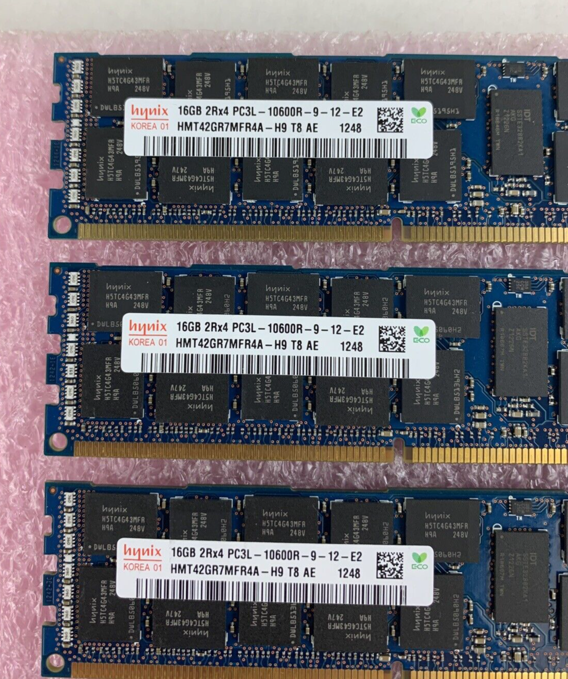 SK Hynix HMT351R7BFR8A-H9 8GB 2x4GB PC3L-10600R DDR3 Server Memory Lot of 8x