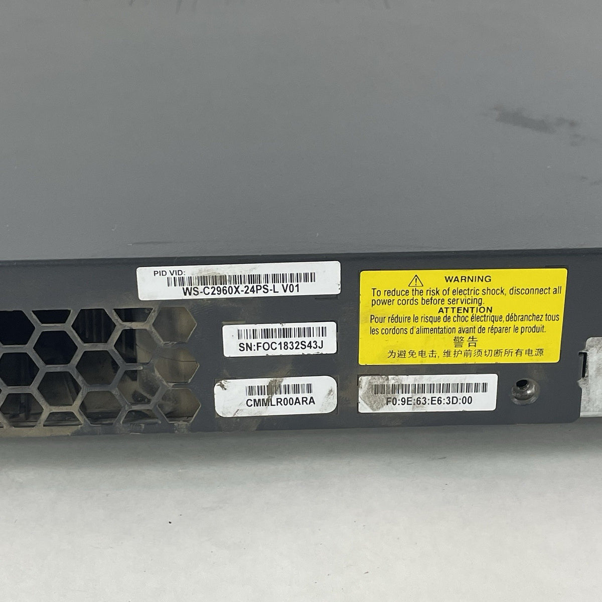 Cisco WS-C2960X-24PS-L  V01 48-Port PoE+ Switch Tested and Reset10