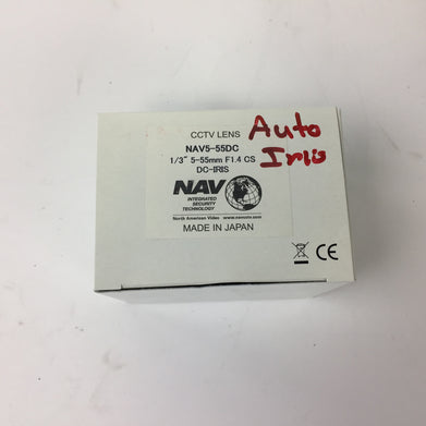 NAV CCTV Lens NAV5-55DC 1/3" 5-55MM F1.4 CS DC-Iris Automatic Iris