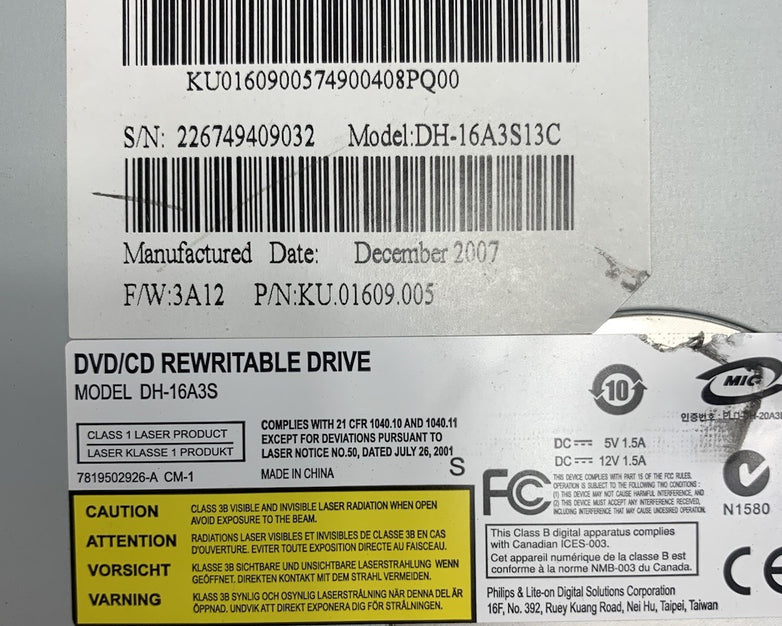 IBM DH-16A3S DVD/CD Rewritable Drive