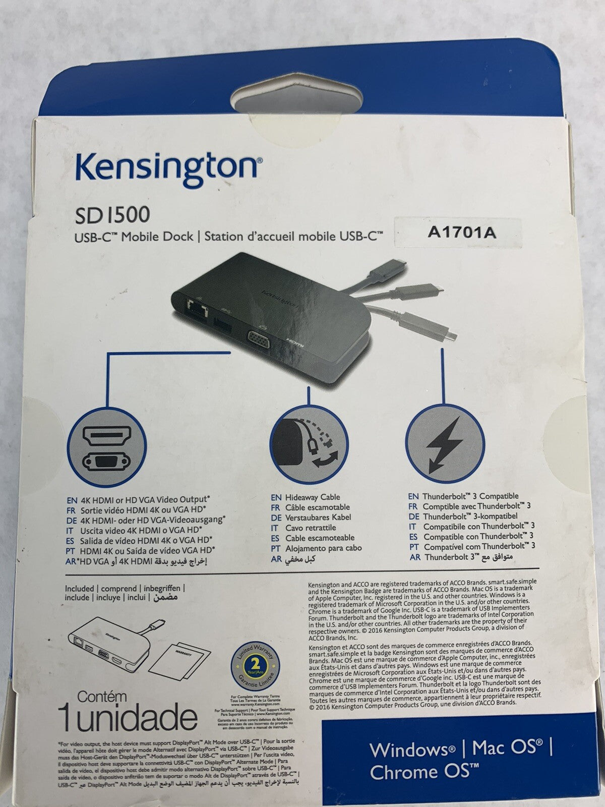 Kensington SD 1500 USB-C Mobile Dock Station 4k