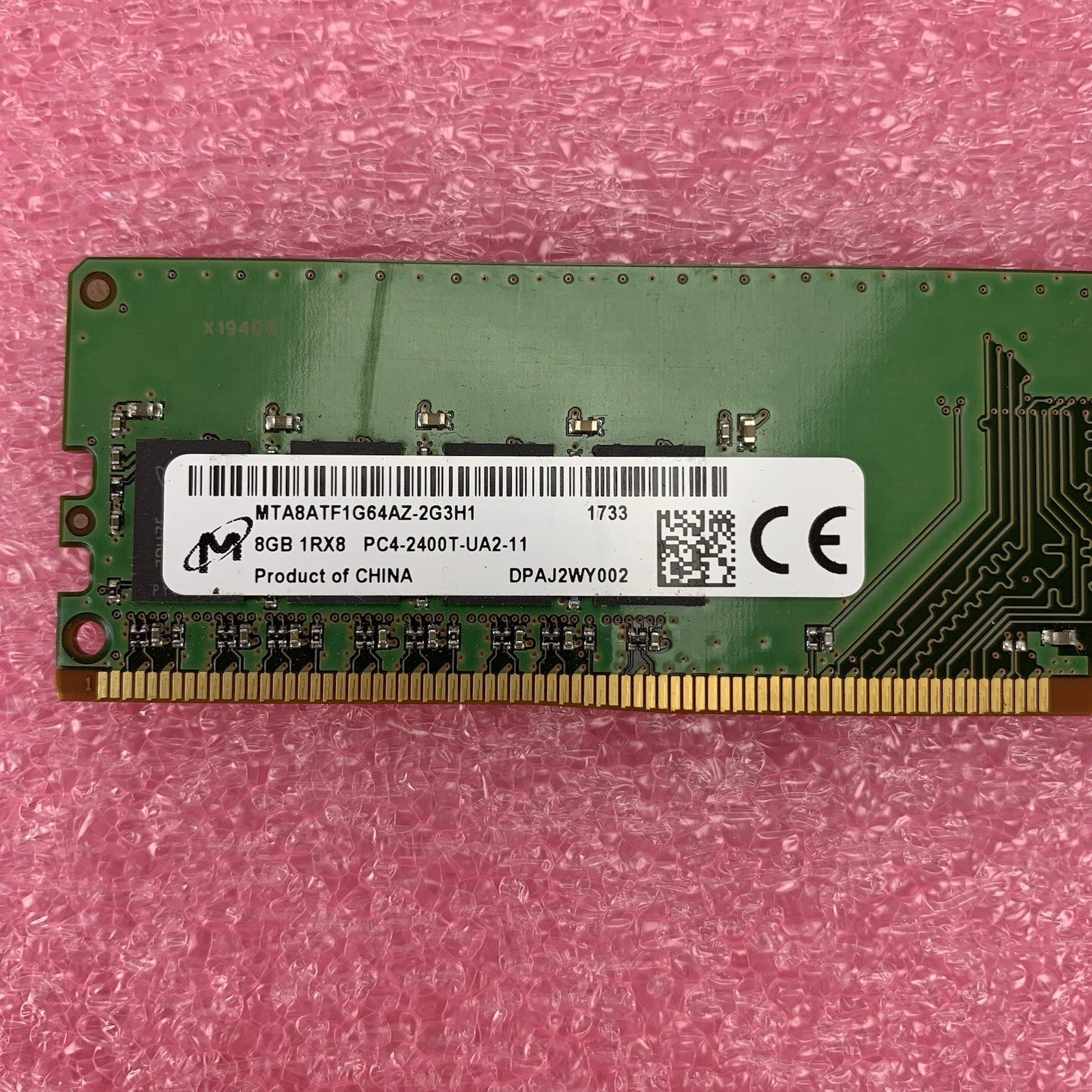 Micron MTA8ATF1G64AZ-2G3H1 PC4-2400T-UA2-11 8GB 1Rx8 Desktop Memory RAM6