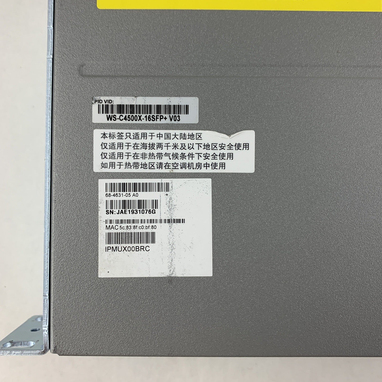 Cisco Catalyst 4500-X Series WS-C4500X-16SFP+ V03 2x PSU Tested Reset