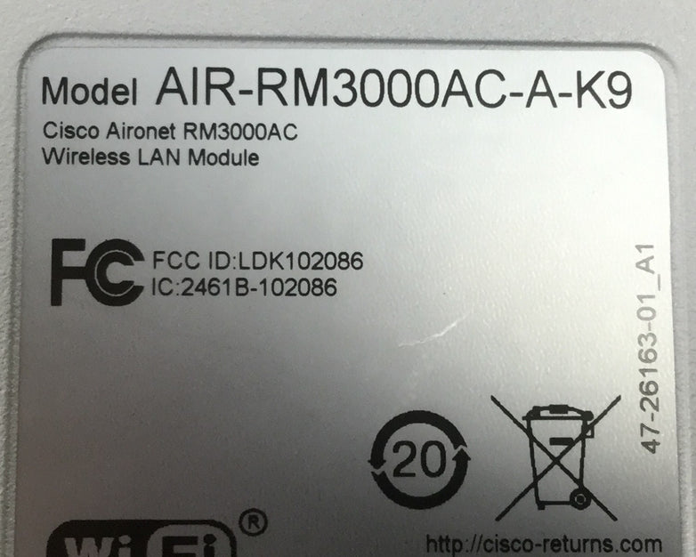Cisco AIR-CAP3602I-A-K9 Aironet 802.11n AP with AIR-RM3000AC-A-K9