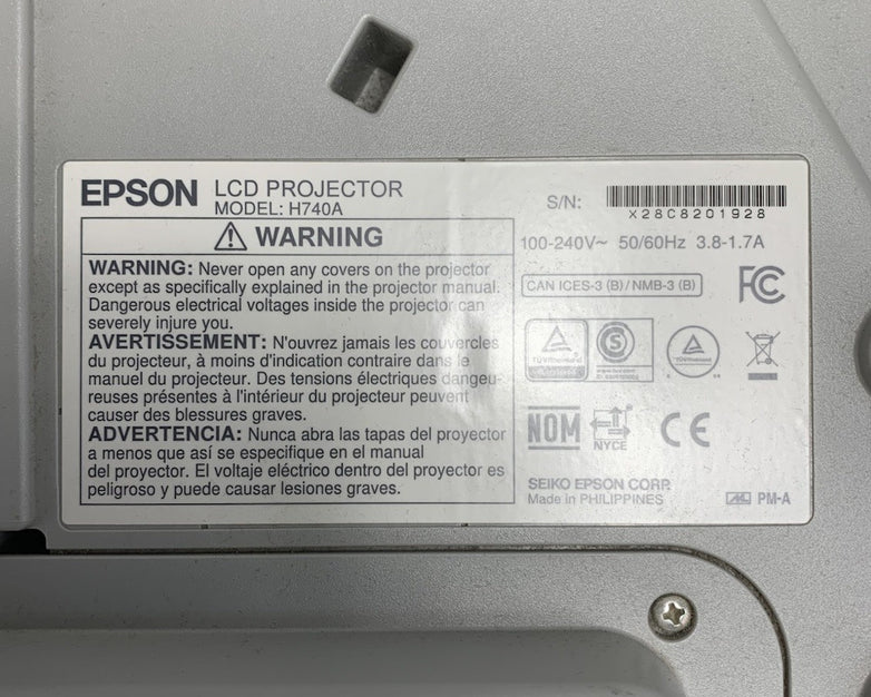 Epson PowerLite 695Wi H740A LCD Lamp Projector 1518 Lamp Hours - No Remote