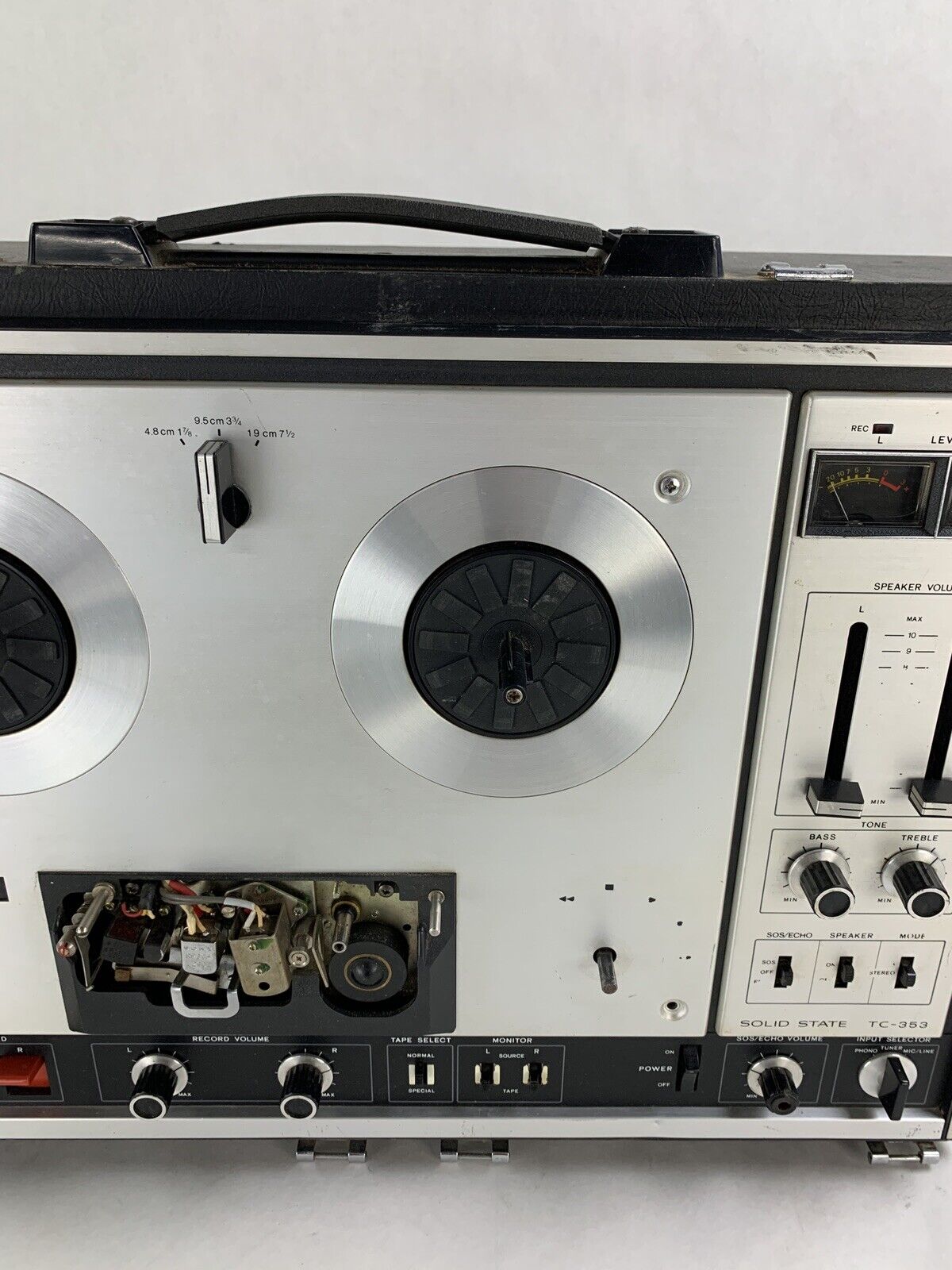 Sony TC-353 Three Head Stereo Tape Recorder for Parts and Repair Powers On