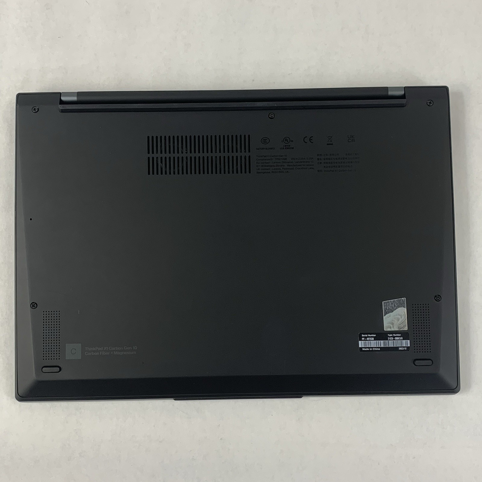 Lenovo ThinkPad X1 Carbon Gen 10 i7-1260p 2.1 GHz 16 GB Ram No OS/SSD/AC/Batt8