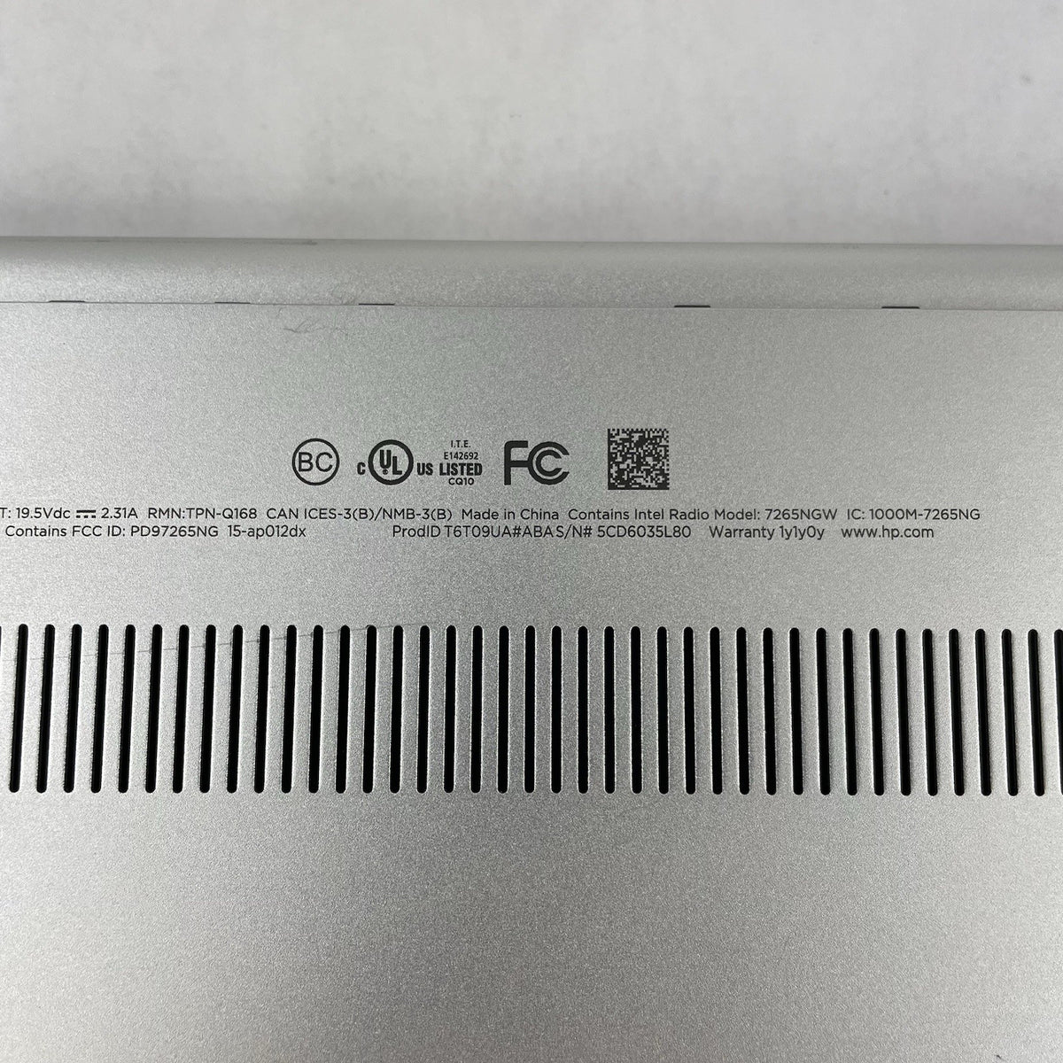 HP Spectra x360 15.6" i7-6500U 2.50 GHz 16 GB RAM No SSD/OS/AC15