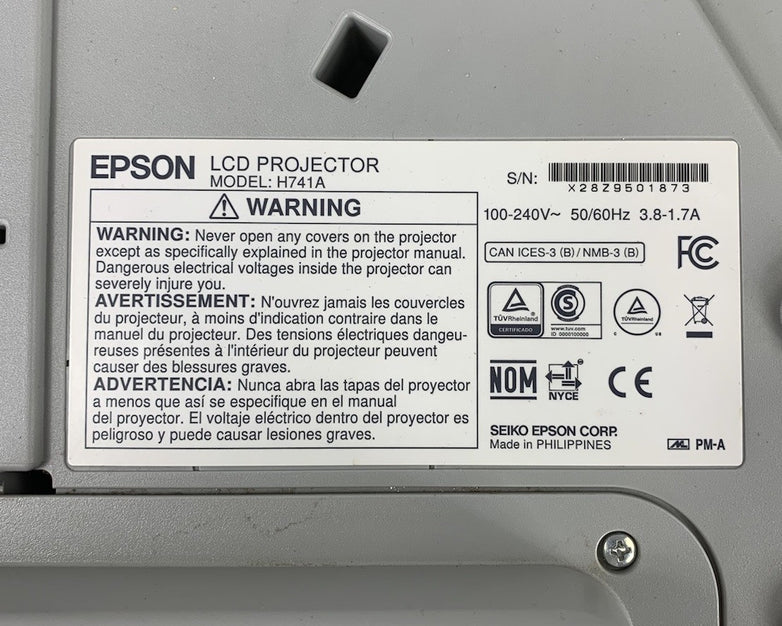 Epson H741A BrightLink 685Wi LCD Projector 4617 Lamp Hours