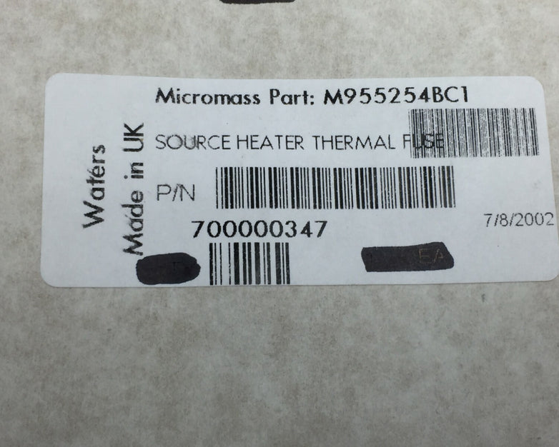 Waters Micromass Source Heater Thermal Fuse   M955254BC1