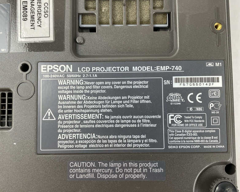 Epson LCD Projector EMP-740