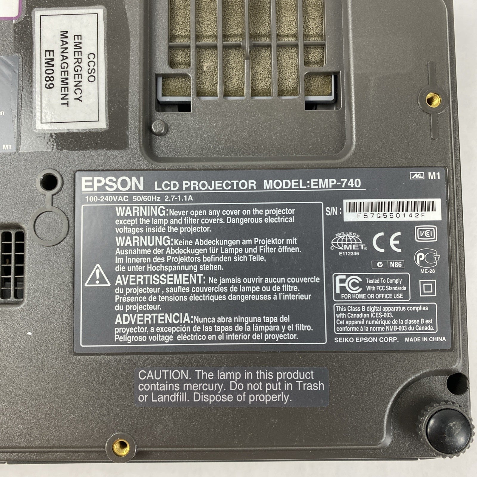 Epson LCD Projector EMP-740 7