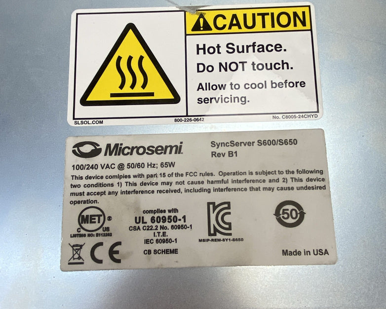 Microsemi Sync Server S650 Rev B1 - Tested