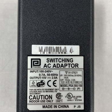 Lot of 2 AC Adapter PSA-30U-150 15V 2.0A Power Supply