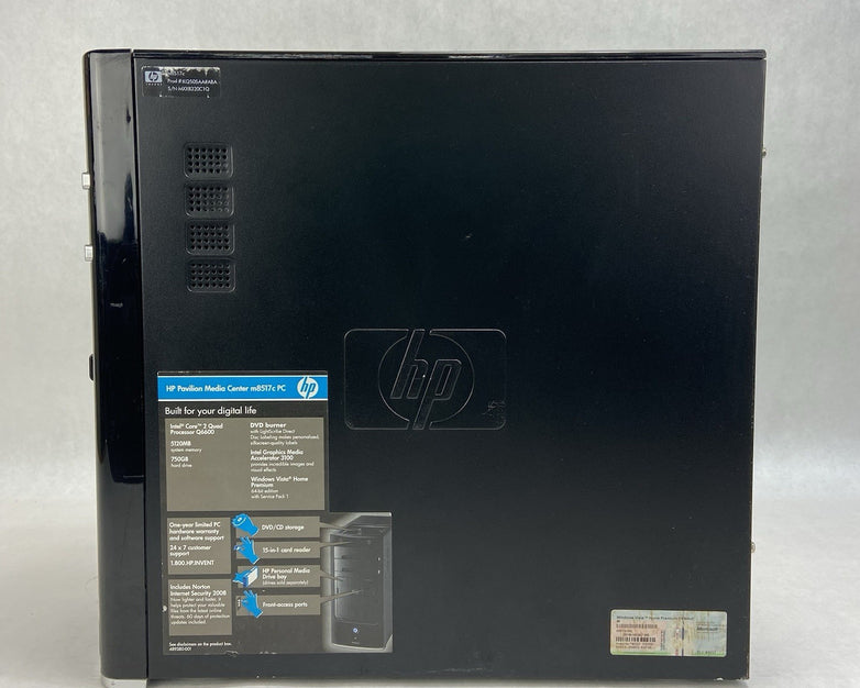 HP Media Centre M18517C MT Intel Core 2 Quad Q6600 2.4GHz 5GB RAM No HDD/OS