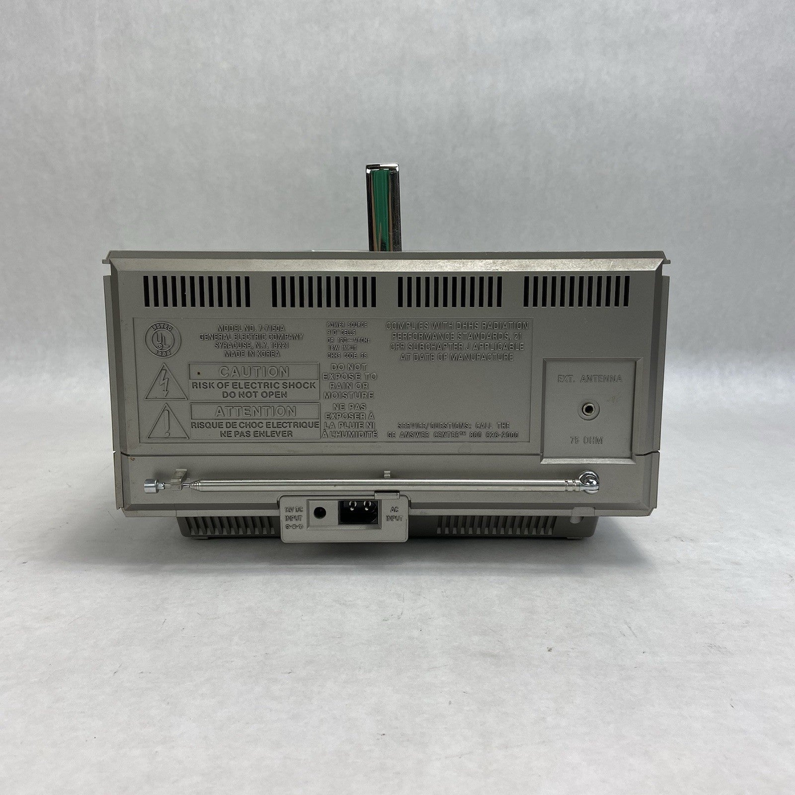 General Electric 7-7150A UHF VHF TV AM FM Radio Tested w/Cord3
