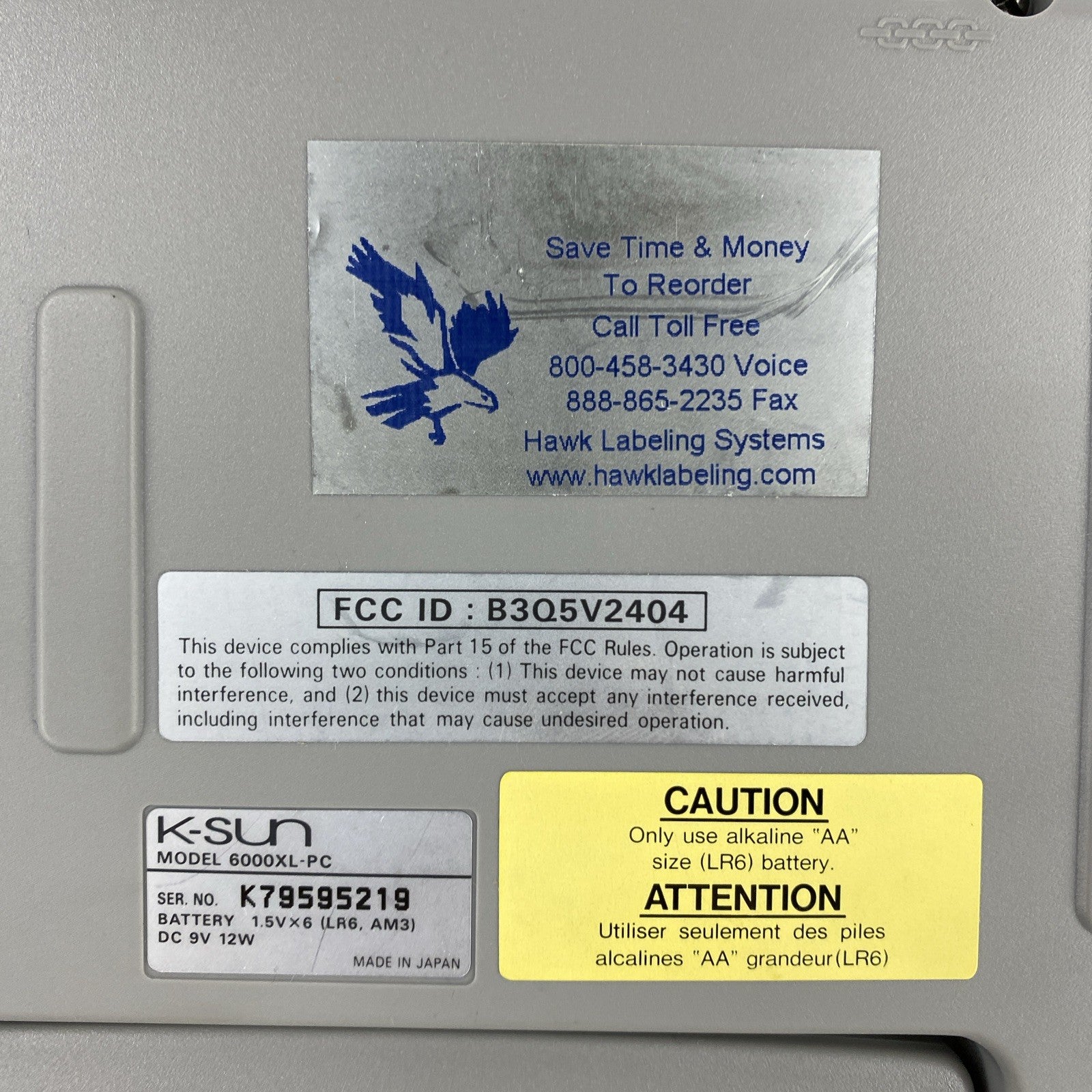 K-Sun Label Lab 6000 XL PC Professional Label Maker Untested