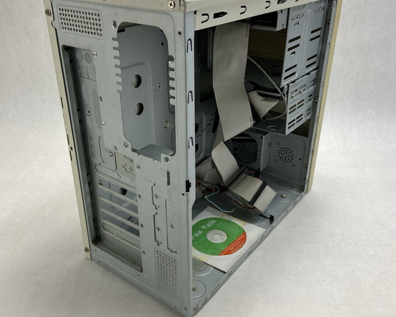 Unbranded ATX Mid Tower Computer Case Beige Bare Bones No Power Supply