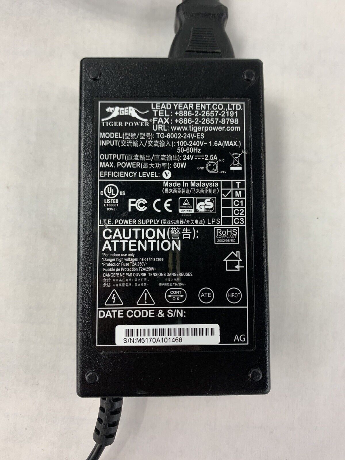 Tiger Power Supply TG-6002-24V-ES