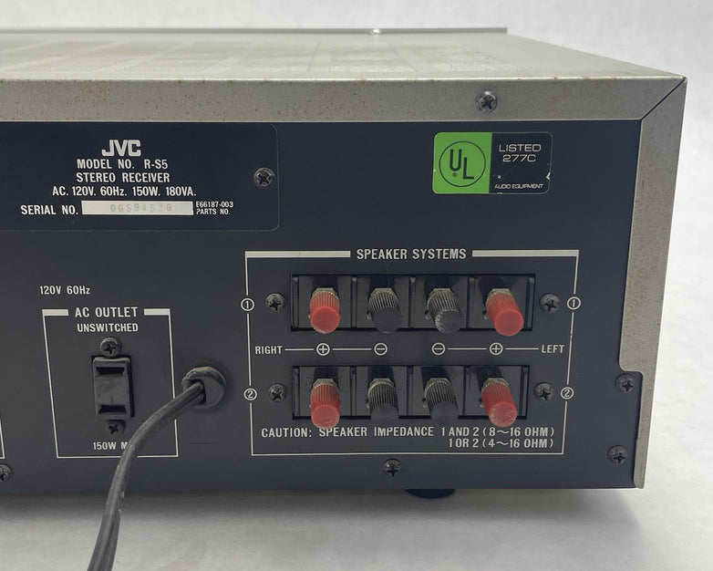 JVC R-S5 Stereo Receiver for Parts Only Static Issues