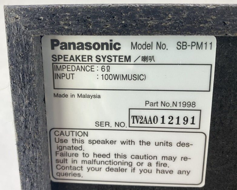 Panasonic SA-PM12 Mini Stereo 5 CD Cassette Tape SB-PM11 Speakers NO REMOTE