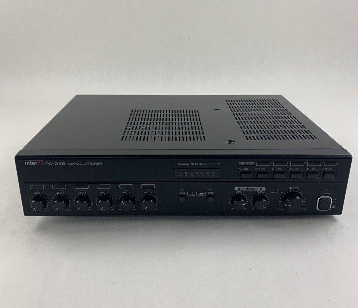 InterM PA-240 PA Mixing Amplifier No Output XLR Inputs 4-6 Parts or Repair