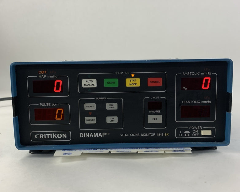 Critikon Dinamap Vital Signs Monitor 1846 SX - Powers On - No Cuff Included