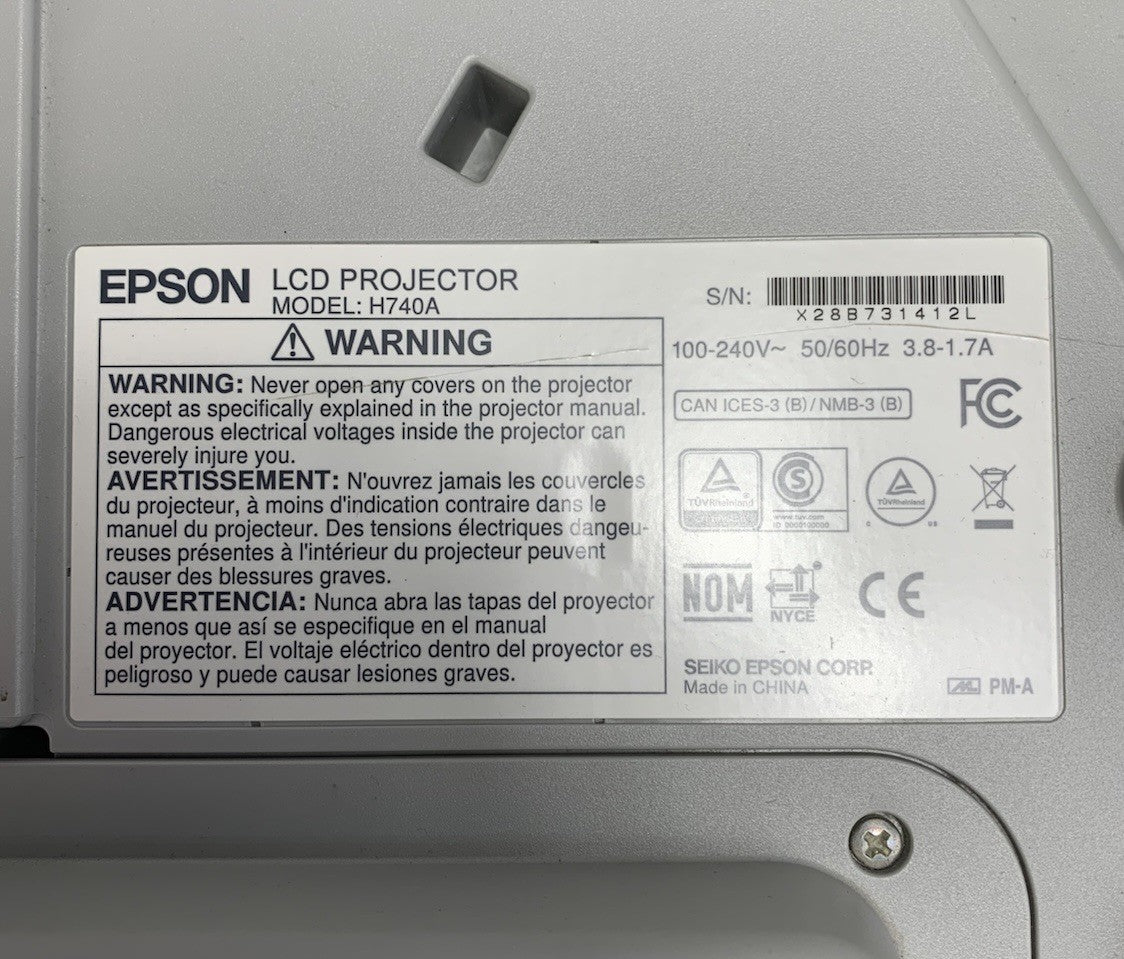 Epson PowerLite 695Wi H740A LCD Lamp Projector 749 Lamp Hours - No Remote7