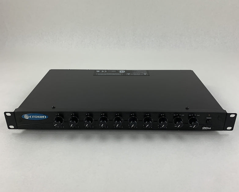 Crown 28M Eight Input Two Output Pre-Amplifier Mixer Tested