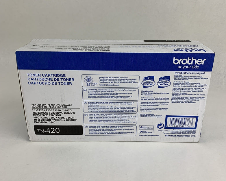 Brother TN-420 Black Toner Cartridge New OEM Sealed Box
